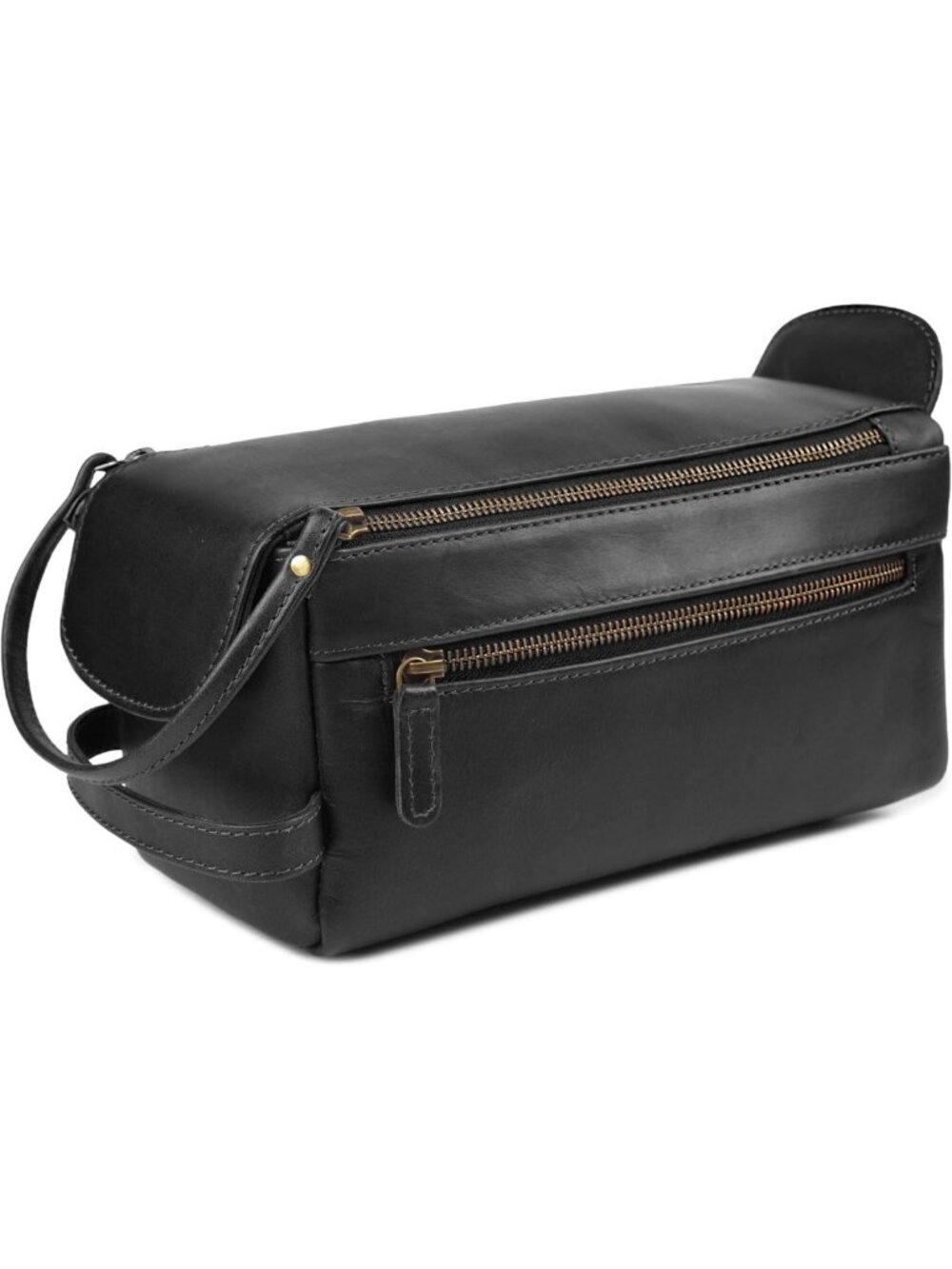 Water-Resistant Full Grain Leather Toiletry Bag - Travel Organizer for Grooming